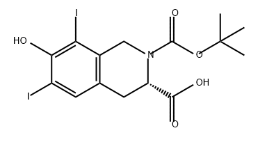 2,3(1H)-Isoquinolinedicarboxylic acid, 3,4-dihydro-7-hydroxy-6,8-diiodo-, 2-(1,1-dimethylethyl) ester, (3S)- Struktur