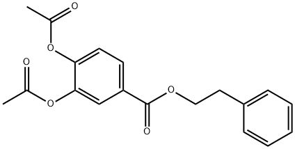 Benzoic acid, 3,4-bis(acetyloxy)-, 2-phenylethyl ester Struktur