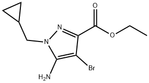 Ethyl 5-amino-4-bromo-1-(cyclopropylmethyl)pyrazole-3-carboxylate Struktur