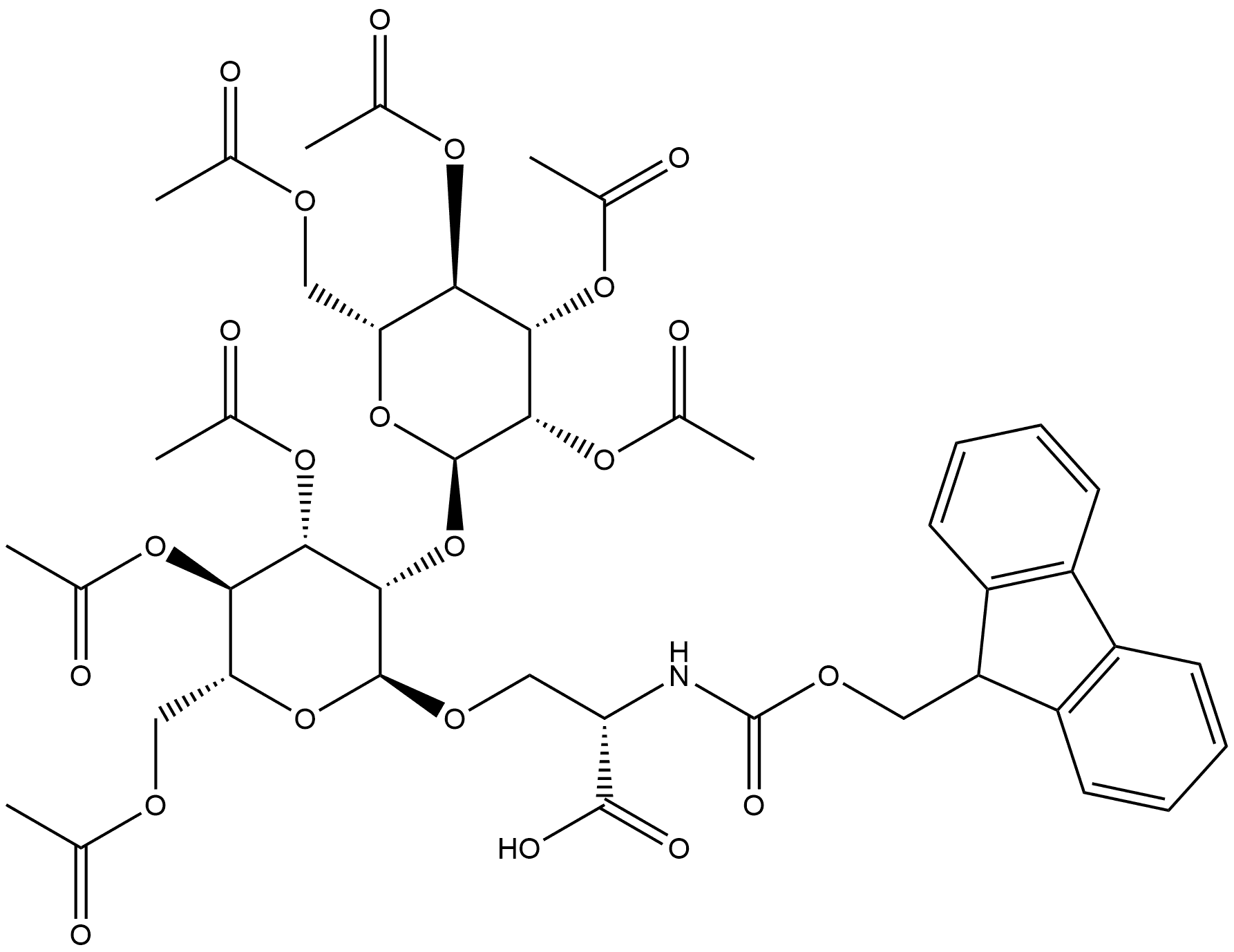 Fmoc-Ser(Ac4Manα1-2Ac3Manα)-OH Struktur