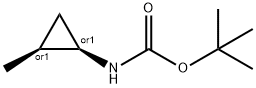 Carbamic acid, N-[(1R,2S)-2-methylcyclopropyl]-, 1,1-dimethylethyl ester, rel- Struktur