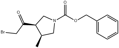 Phenylmethyl (3R,4S)-3-(2-bromoacetyl)-4-methyl-1-pyrrolidinecarboxylate Struktur