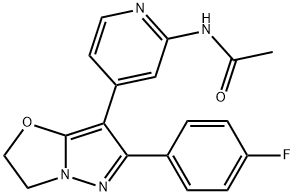 N-[4-[6-(4-fluorophenyl)-2,3-dihydropyrazolo[5,1-b]oxazol-7-yl]-2-pyridyl]acetamide Struktur