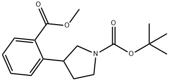 1-Pyrrolidinecarboxylic acid, 3-[2-(methoxycarbonyl)phenyl]-, 1,1-dimethylethyl ester Struktur