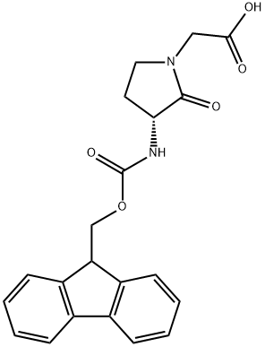 (3R)-3-[[(9H-Fluoren-9-ylmethoxy)carbonyl]amino]-2-oxo-1-pyrrolidineacetic acid Struktur