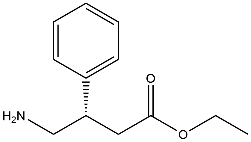 Benzenepropanoic acid, β-(aminomethyl)-, ethyl ester, (βS)- Struktur