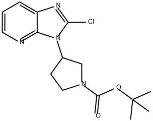 1-Pyrrolidinecarboxylic acid, 3-(2-chloro-3H-imidazo[4,5-b]pyridin-3-yl)-, 1,1-dimethylethyl ester Struktur