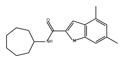 1H-Indole-2-carboxamide, N-cycloheptyl-4,6-dimethyl- Struktur