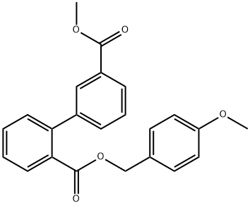 [1,1'-Biphenyl]-2,3'-dicarboxylic acid, 2-[(4-methoxyphenyl)methyl] 3'-methyl ester Struktur