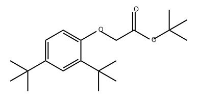 Acetic acid, 2-[2,4-bis(1,1-dimethylethyl)phenoxy]-, 1,1-dimethylethyl ester Struktur