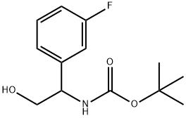 1-(3-fluoro-phenyl)-2-hydroxy-ethyl]-carbamic acid tert-butyl ester Struktur