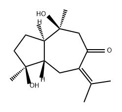 6(1H)-Azulenone, octahydro-1,4-dihydroxy-1,4-dimethyl-7-(1-methylethylidene)-, (1S,3aR,4S,8aS)- Struktur