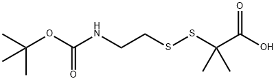 Propanoic acid,2-[[2-[[(1,1-dimethylethoxy)carbonyl]amino]ethyl]dithio]-2-methyl- Struktur