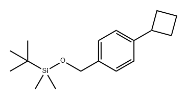 Benzene, 1-cyclobutyl-4-[[[(1,1-dimethylethyl)dimethylsilyl]oxy]methyl]- Struktur