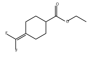 Cyclohexanecarboxylic acid, 4-(difluoromethylene)-, ethyl ester Struktur