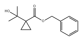 Cyclopropanecarboxylic acid, 1-(1-hydroxy-1-methylethyl)-, phenylmethyl ester Struktur