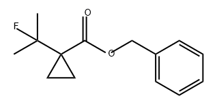 Cyclopropanecarboxylic acid, 1-(1-fluoro-1-methylethyl)-, phenylmethyl ester Struktur