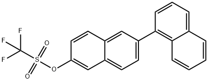 Methanesulfonic acid, 1,1,1-trifluoro-, [1,2'-binaphthalen]-6'-yl ester Struktur