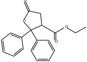 3-Furancarboxylic acid, tetrahydro-5-oxo-2,2-diphenyl-, ethyl ester Struktur