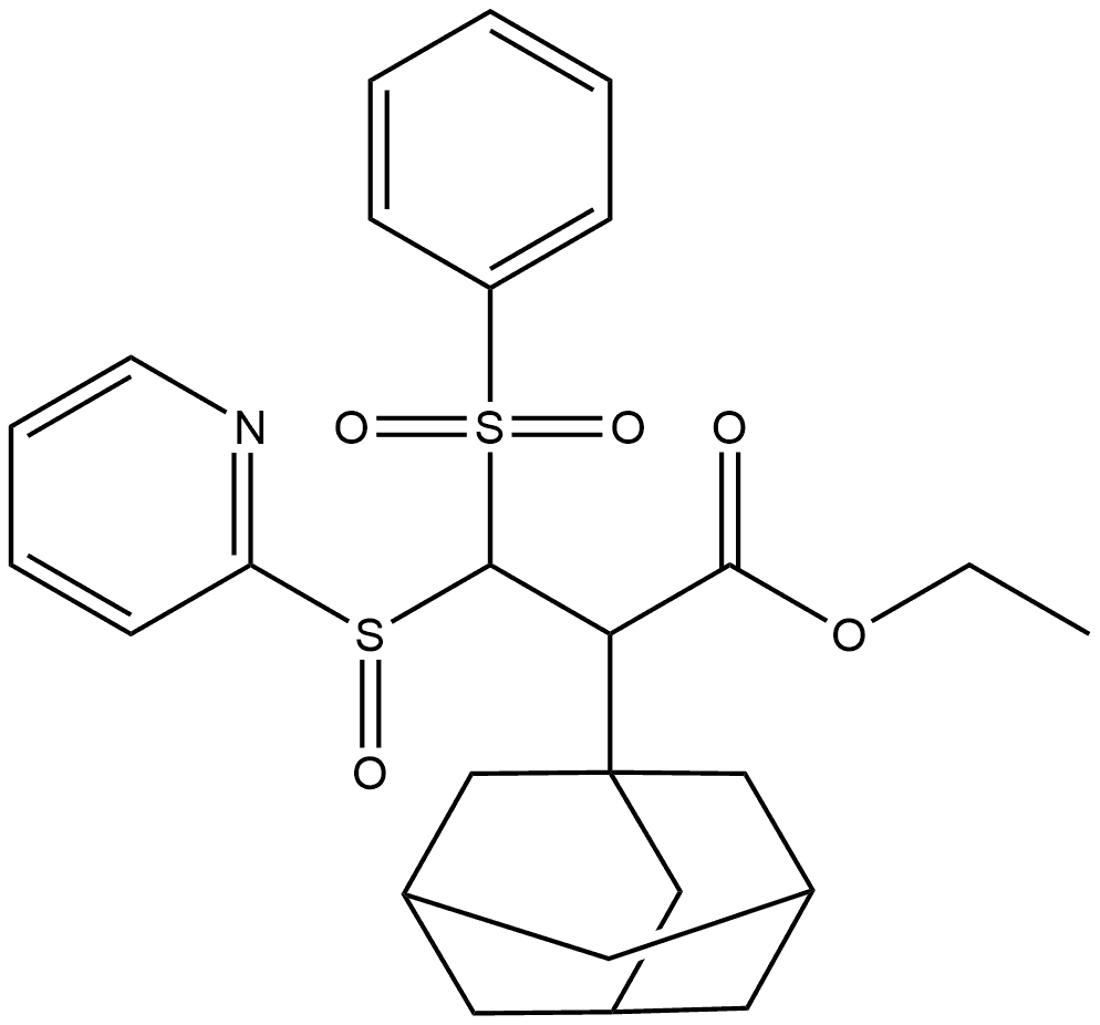 Tricyclo[3.3.1.13,7]decane-1-acetic acid, α-[(phenylsulfonyl)(2-pyridinylsulfinyl)methyl]-, ethyl ester