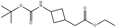 ethyl 2-(3-((tert-butoxycarbonyl)amino)cyclobutyl)acetate Struktur