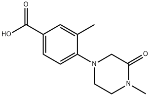 Benzoic acid, 3-methyl-4-(4-methyl-3-oxo-1-piperazinyl)- Struktur