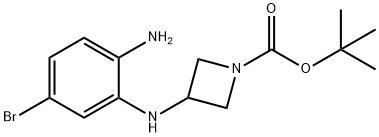 1-Azetidinecarboxylic acid, 3-[(2-amino-5-bromophenyl)amino]-, 1,1-dimethylethyl ester Struktur