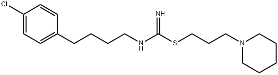 Carbamimidothioic acid, N-[4-(4-chlorophenyl)butyl]-, 3-(1-piperidinyl)propyl ester Struktur