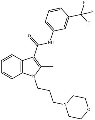 1H-Indole-3-carboxamide, 2-methyl-1-[3-(4-morpholinyl)propyl]-N-[3-(trifluoromethyl)phenyl]- Struktur