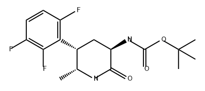 Carbamic acid, N-[(3R,5S,6R)-6-methyl-2-oxo-5-(2,3,6-trifluorophenyl)-3-piperidinyl]-, 1,1-dimethylethyl ester Struktur