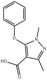 1,3-dimethyl-5-phenoxy-1H-pyrazole-4-carboxylic acid Struktur