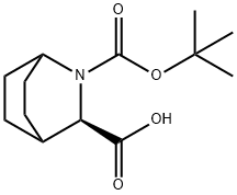 2-Azabicyclo[2.2.2]octane-2,3-dicarboxylic acid, 2-(1,1-dimethylethyl) ester, (R… Struktur