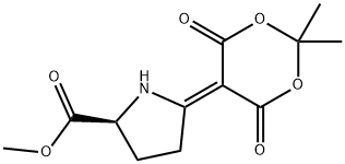 Proline, 5-(2,2-dimethyl-4,6-dioxo-1,3-dioxan-5-ylidene)-, methyl ester Struktur