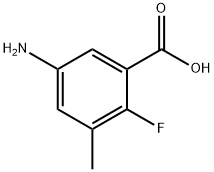 5-Amino-2-fluoro-3-methyl-benzoic acid Struktur