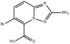 2-amino-6-bromo-[1,2,4]triazolo[1,5-a]pyridine-5-carboxylic acid Struktur