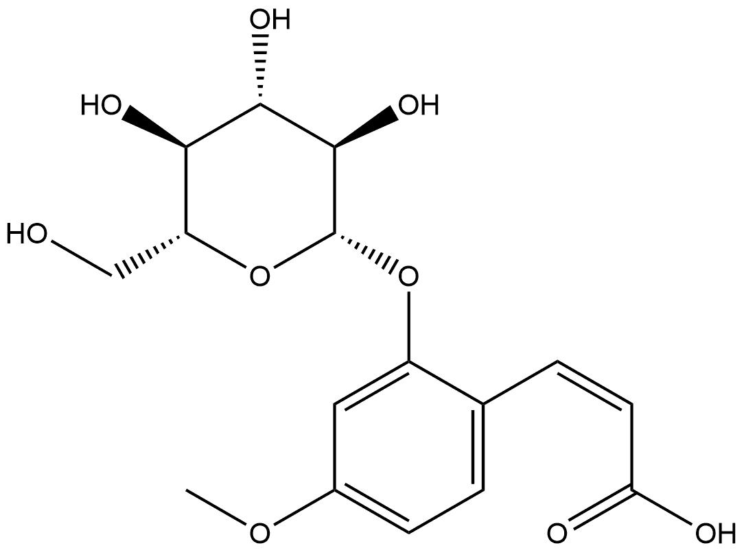 2-Propenoic acid, 3-[2-(β-D-glucopyranosyloxy)-4-methoxyphenyl]-, (2Z)- Struktur