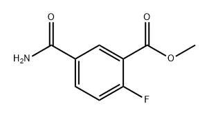 Benzoic acid, 5-(aminocarbonyl)-2-fluoro-, methyl ester Struktur