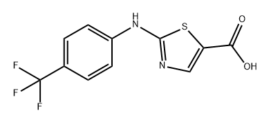 5-Thiazolecarboxylic acid, 2-[[4-(trifluoromethyl)phenyl]amino]- Struktur