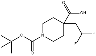 1,4-Piperidinedicarboxylic acid, 4-(2,2-difluoroethyl)-, 1-(1,1-dimethylethyl) ester Struktur