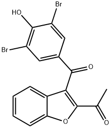 Ethanone, 1-[3-(3,5-dibromo-4-hydroxybenzoyl)-2-benzofuranyl]- Struktur