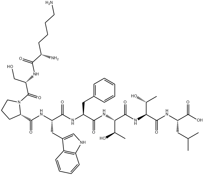 L-Leucine, L-lysyl-L-seryl-L-prolyl-L-tryptophyl-L-phenylalanyl-L-threonyl-L-threonyl- Struktur