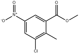 Benzoic acid, 3-chloro-2-methyl-5-nitro-, methyl ester Struktur