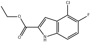 1H-Indole-2-carboxylic acid, 4-chloro-5-fluoro-, ethyl ester Struktur