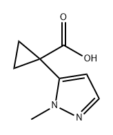 Cyclopropanecarboxylic acid, 1-(1-methyl-1H-pyrazol-5-yl)- Struktur