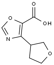 5-Oxazolecarboxylic acid, 4-(tetrahydro-3-furanyl)- Struktur