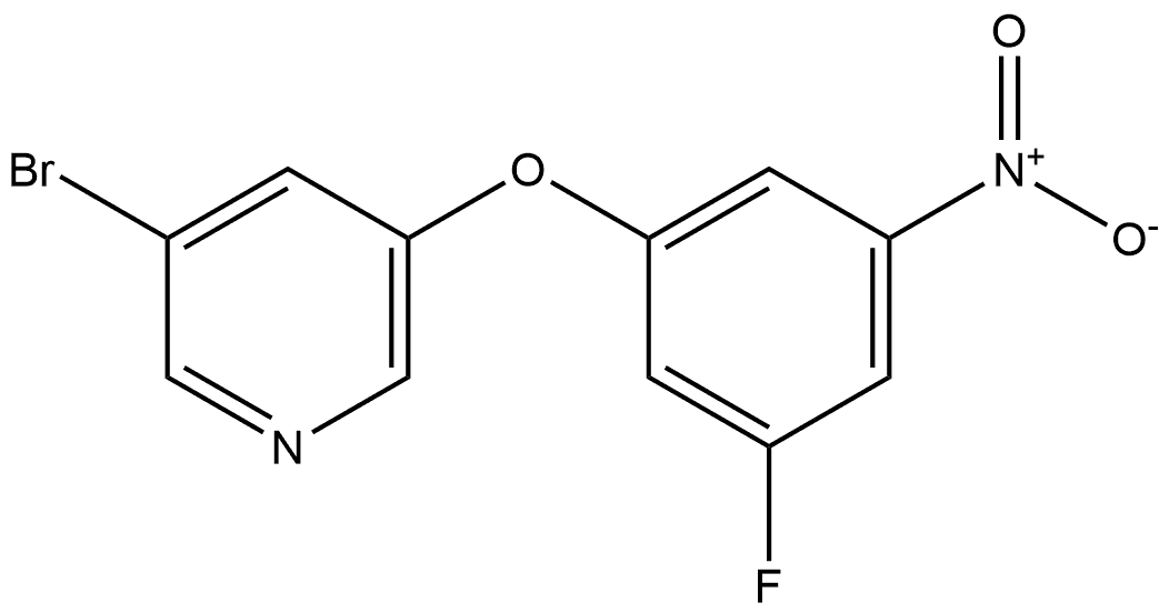 3-Bromo-5-(3-fluoro-5-nitrophenoxy)pyridine Struktur