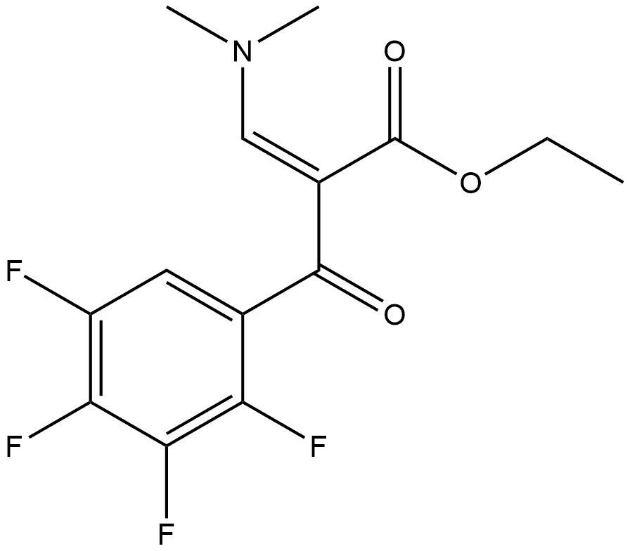 Benzenepropanoic acid, α-[(dimethylamino)methylene]-2,3,4,5-tetrafluoro-β-oxo-, ethyl ester, (Z)- (9CI) Struktur