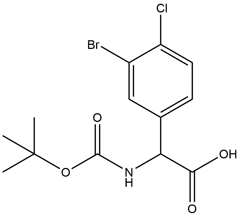 3-Bromo-4-chloro-α-[[(1,1-dimethylethoxy)carbonyl]amino]benzeneacetic acid Struktur