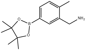 Benzenemethanamine, 2-methyl-5-(4,4,5,5-tetramethyl-1,3,2-dioxaborolan-2-yl)- Struktur