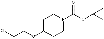 1-Piperidinecarboxylic acid, 4-(2-chloroethoxy)-, 1,1-dimethylethyl ester Struktur